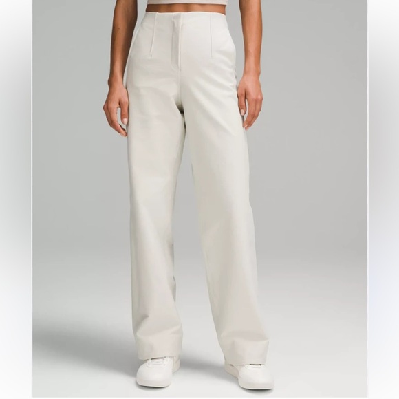 Lululemon Relaxed Fit Wide Leg Off-White Trousers Pants...